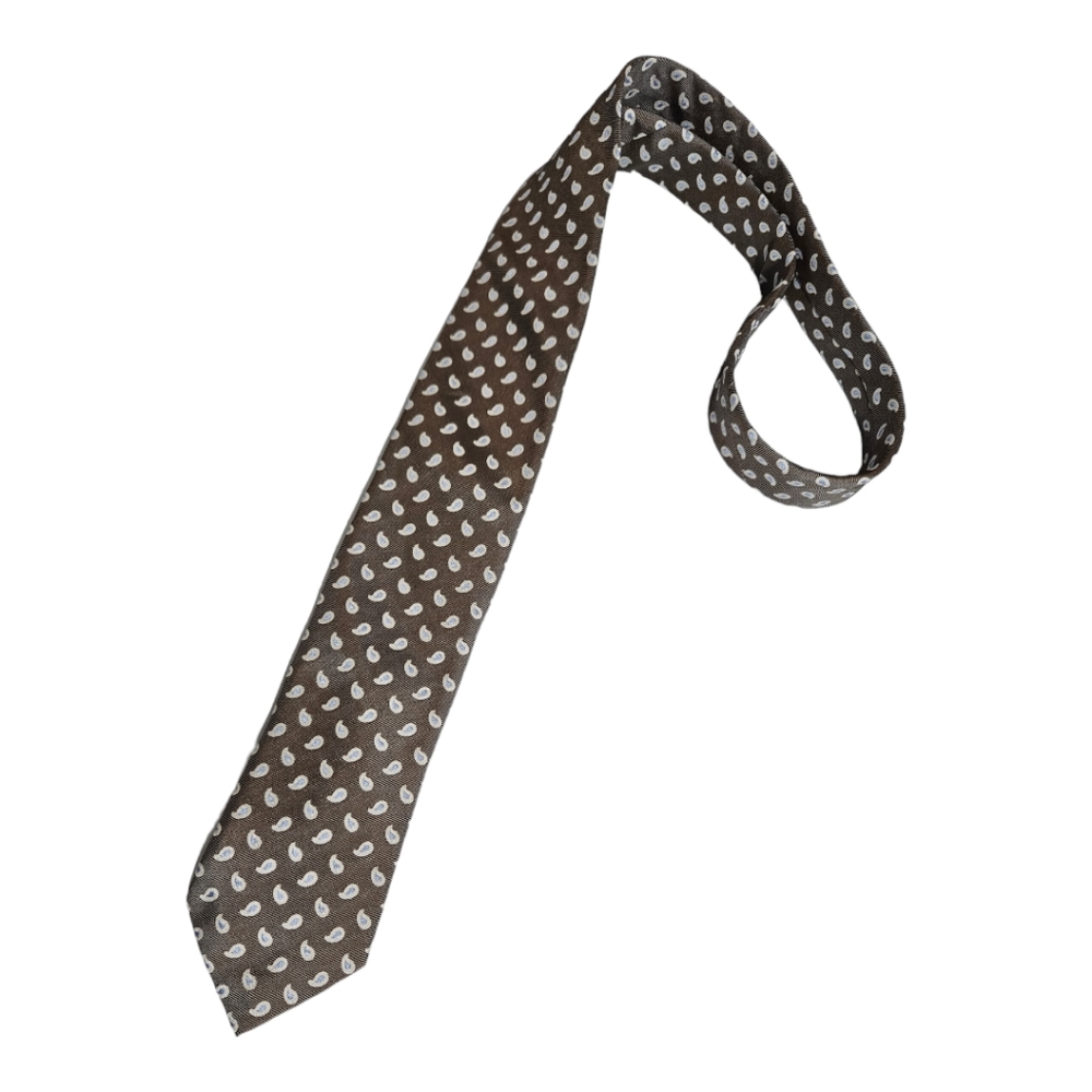 BREUER Changing Beige/Gray Paisley Silk LUXURY Tie HANDMADE FRANCE